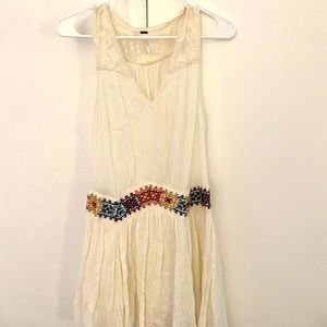 Free People Boho white dress with embroidery